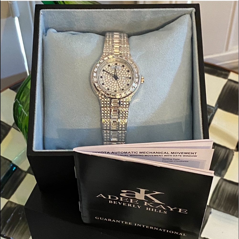 NEW/NEVER WORN ADEE KAYE BEDAZZLED QUARTZ WATCH ~ - Picture 3 of 7